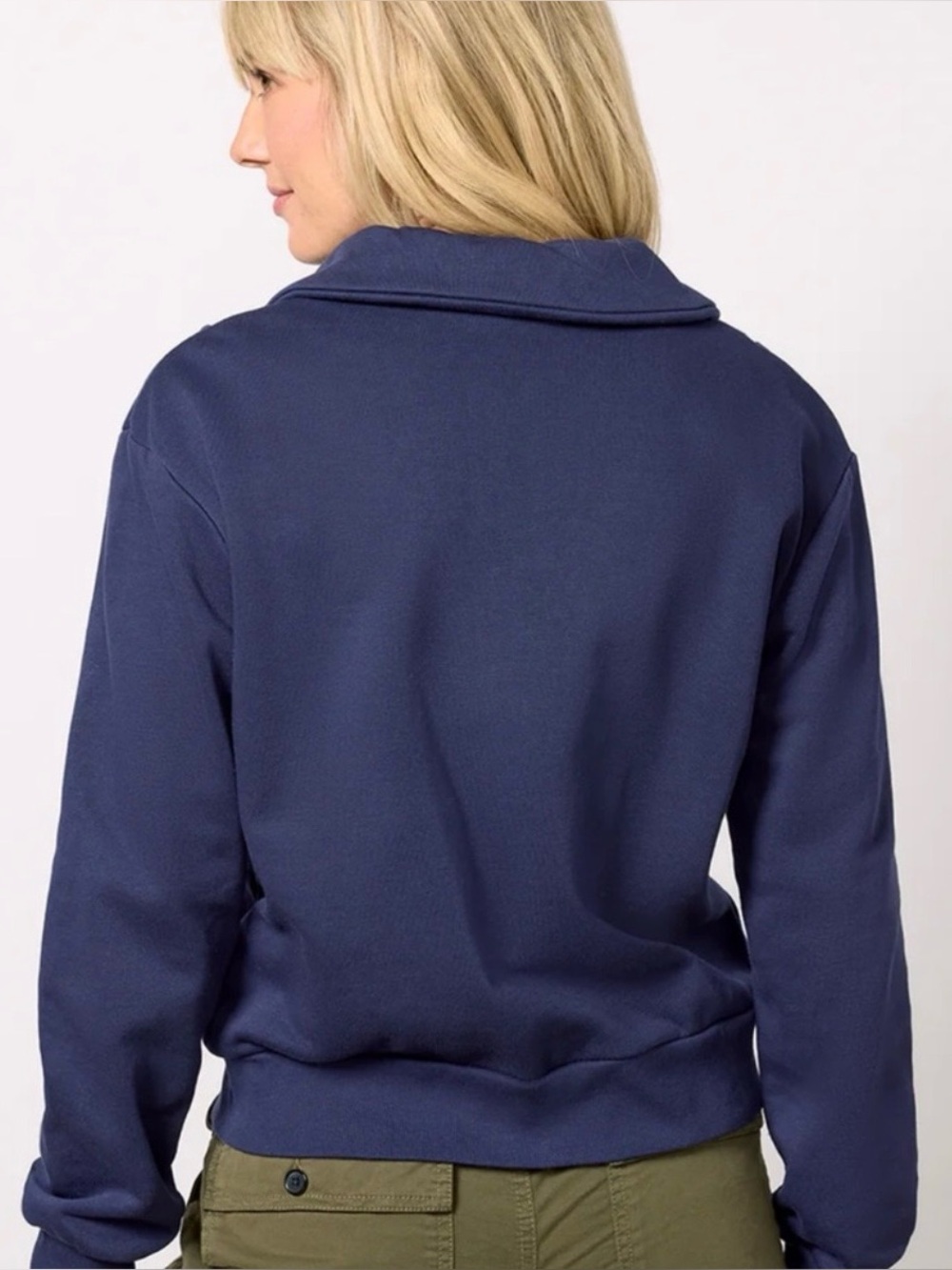 Evereve Women’s Navy/White Chelsea Half Zip Pullover Sweatshirt Size XS - Picture 3 of 14